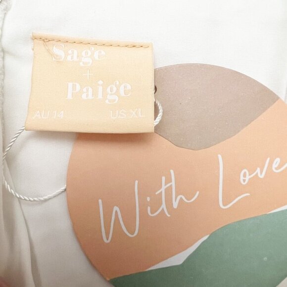 NWT Sage & Paige Mini Dress Womens XL White Lace Clarissa Puff Sleeves Babydoll - Picture 8 of 16